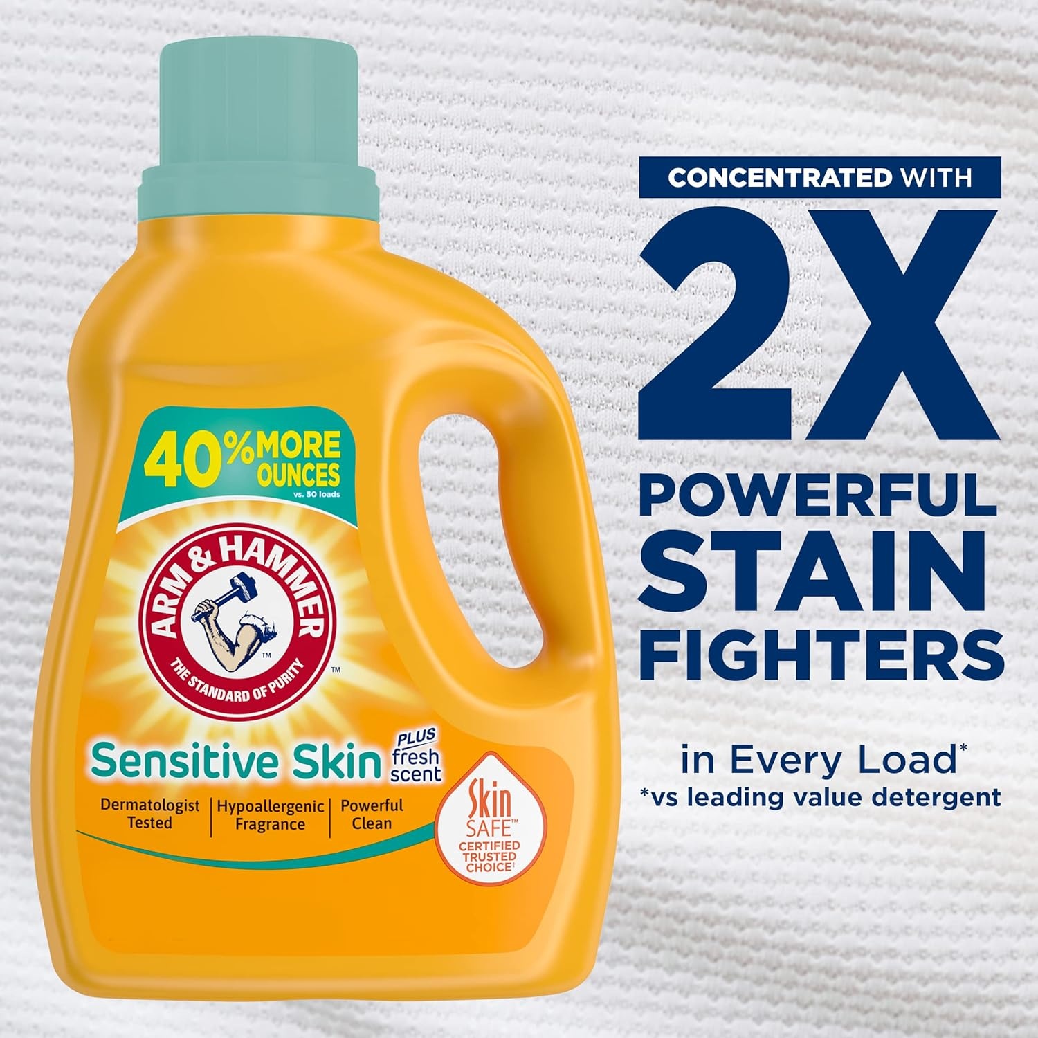 image:imageARM amp HAMMER Sensitive Skin Liquid Laundry Detergent Fresh Scent 105 fl oz 105 LoadsFresh Scent