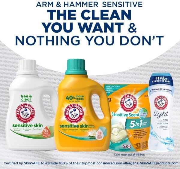 image:imageARM amp HAMMER Sensitive Skin Liquid Laundry Detergent Fresh Scent 105 fl oz 105 LoadsFresh Scent