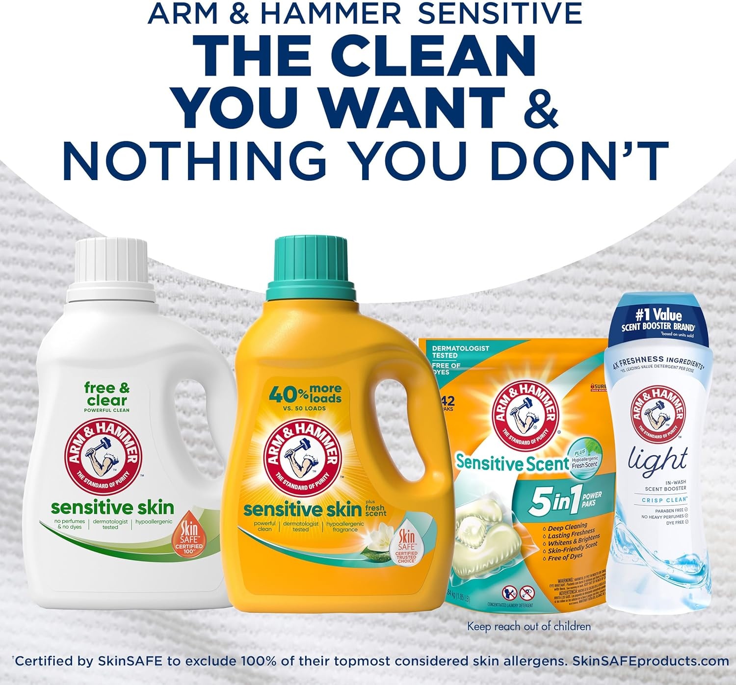 image:imageARM amp HAMMER Sensitive Skin Liquid Laundry Detergent Fresh Scent 105 fl oz 105 LoadsFresh Scent