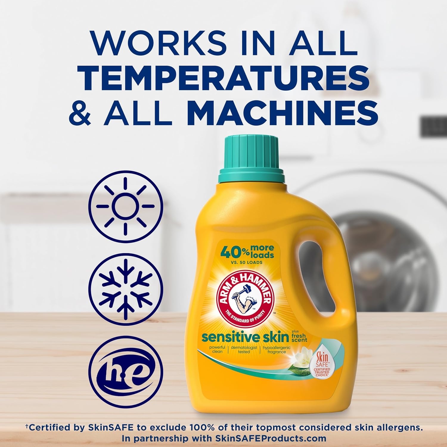 image:imageARM amp HAMMER Sensitive Skin Liquid Laundry Detergent Fresh Scent 105 fl oz 105 LoadsFresh Scent