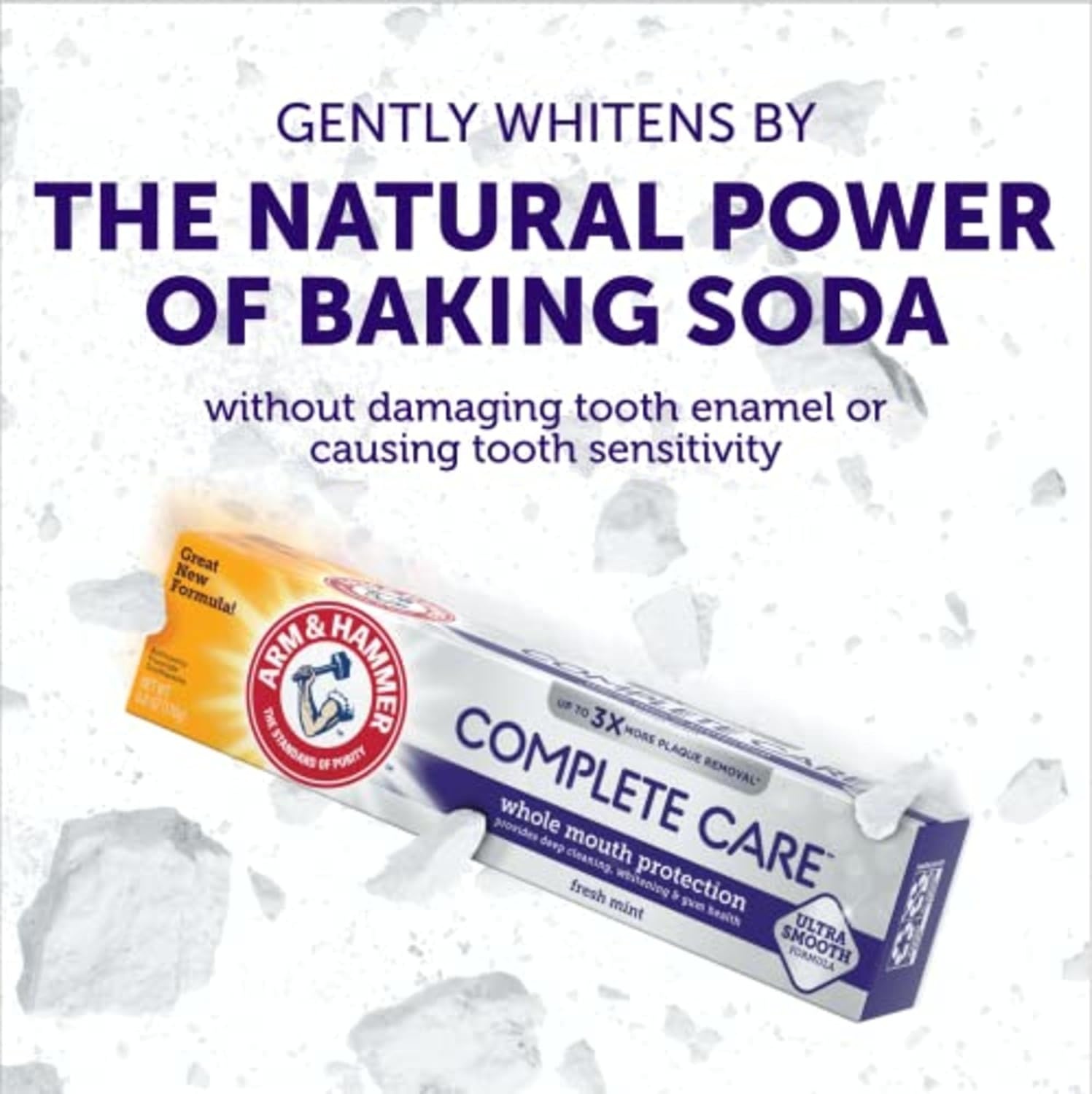 image:imageARM amp Hammer Complete Care Toothpaste Teeth Whitening Toothpaste with Baking Soda Fluoride Whole Mouth Protection Fresh Mint Flavor 60 oz Pack of 4Mint