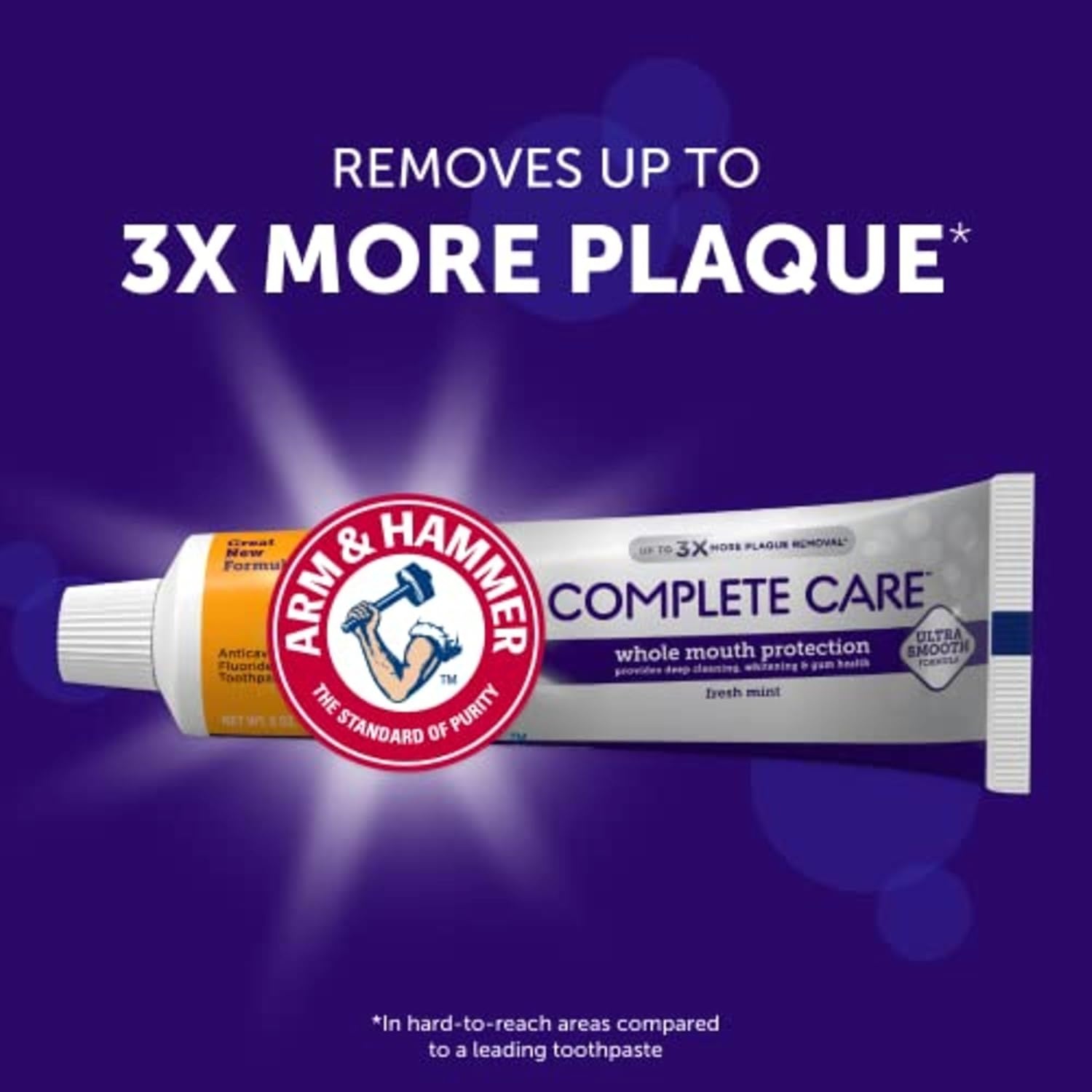 image:imageARM amp Hammer Complete Care Toothpaste Teeth Whitening Toothpaste with Baking Soda Fluoride Whole Mouth Protection Fresh Mint Flavor 60 oz Pack of 4Mint