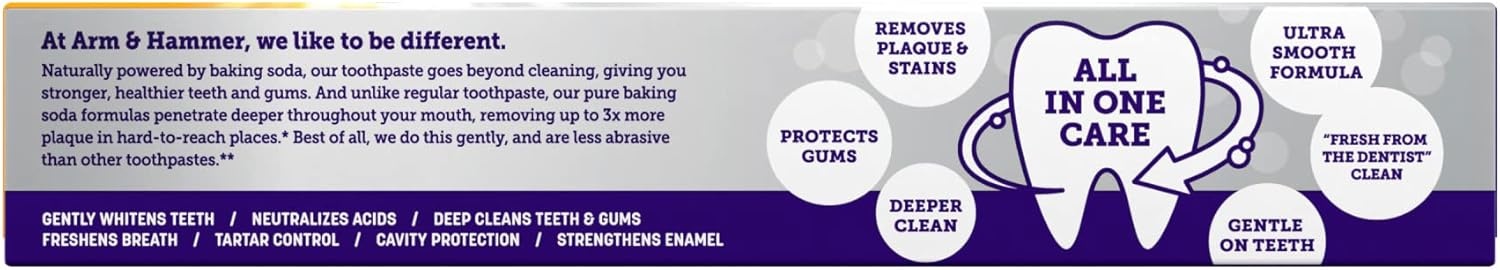 image:imageARM amp Hammer Complete Care Toothpaste Teeth Whitening Toothpaste with Baking Soda Fluoride Whole Mouth Protection Fresh Mint Flavor 60 oz Pack of 4Mint