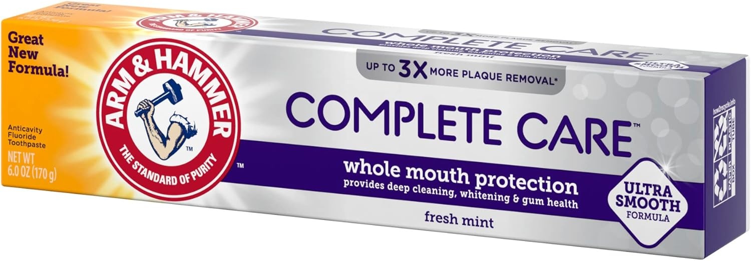 image:imageARM amp Hammer Complete Care Toothpaste Teeth Whitening Toothpaste with Baking Soda Fluoride Whole Mouth Protection Fresh Mint Flavor 60 oz Pack of 4Mint