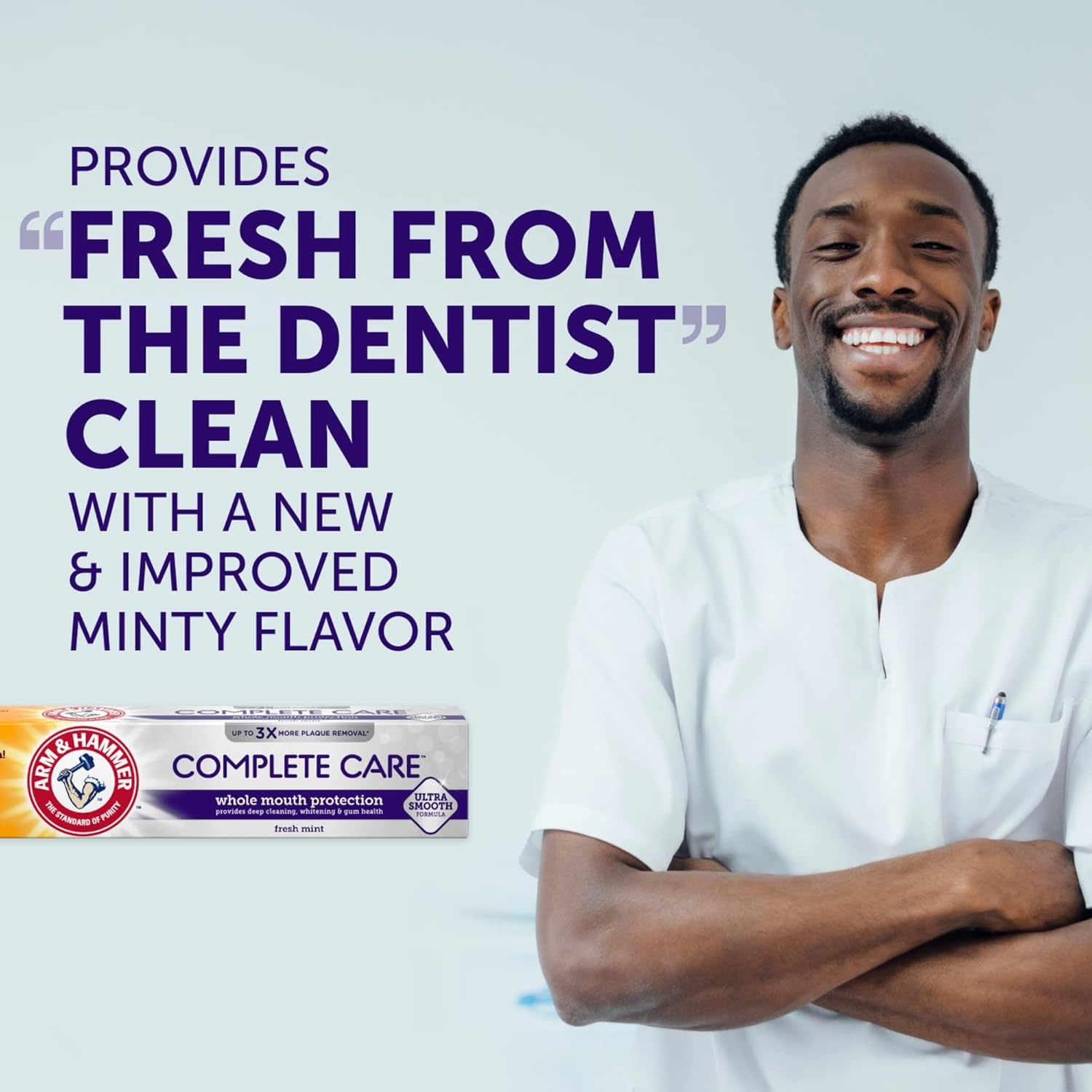image:imageARM amp Hammer Complete Care Toothpaste Teeth Whitening Toothpaste with Baking Soda Fluoride Whole Mouth Protection Fresh Mint Flavor 60 oz Pack of 4Mint