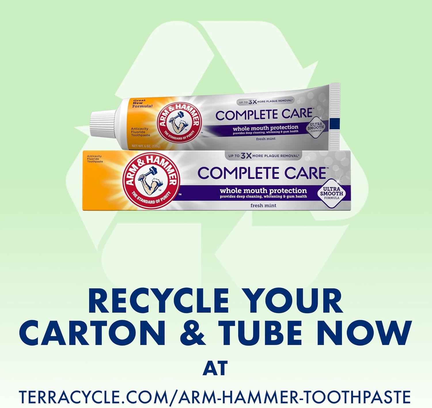 image:imageARM amp Hammer Complete Care Toothpaste Teeth Whitening Toothpaste with Baking Soda Fluoride Whole Mouth Protection Fresh Mint Flavor 60 oz Pack of 4Mint