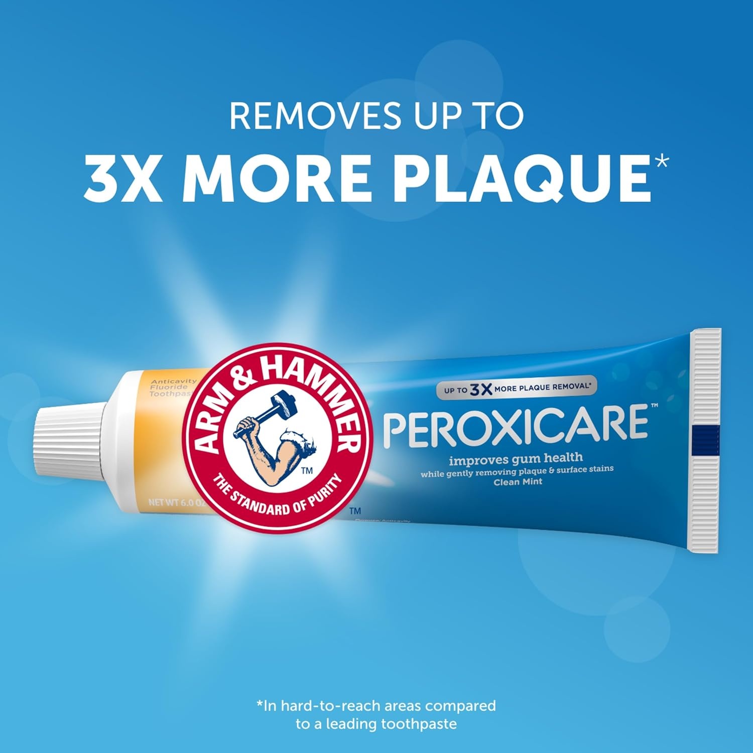 image:imageARM amp Hammer Peroxicare Toothpaste for Gum Health Baking Soda Toothpaste Clean Mint 60 oz Pack of 46 Ounce Pack of 4