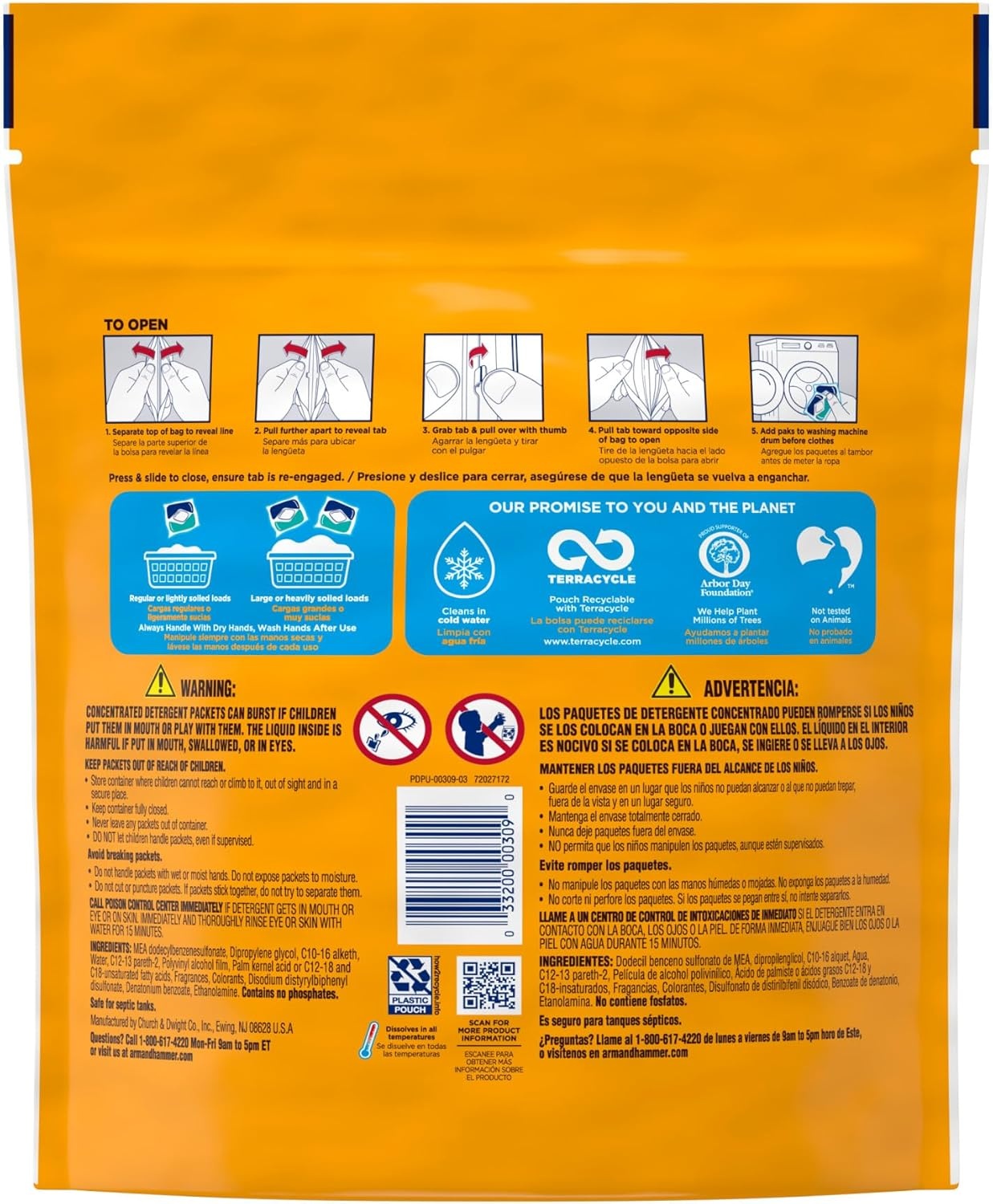 image:imageArm amp Hammer Clean Burst 5in1 Laundry Detergent Power Paks High Efficieny HE 42 CountClean Burst