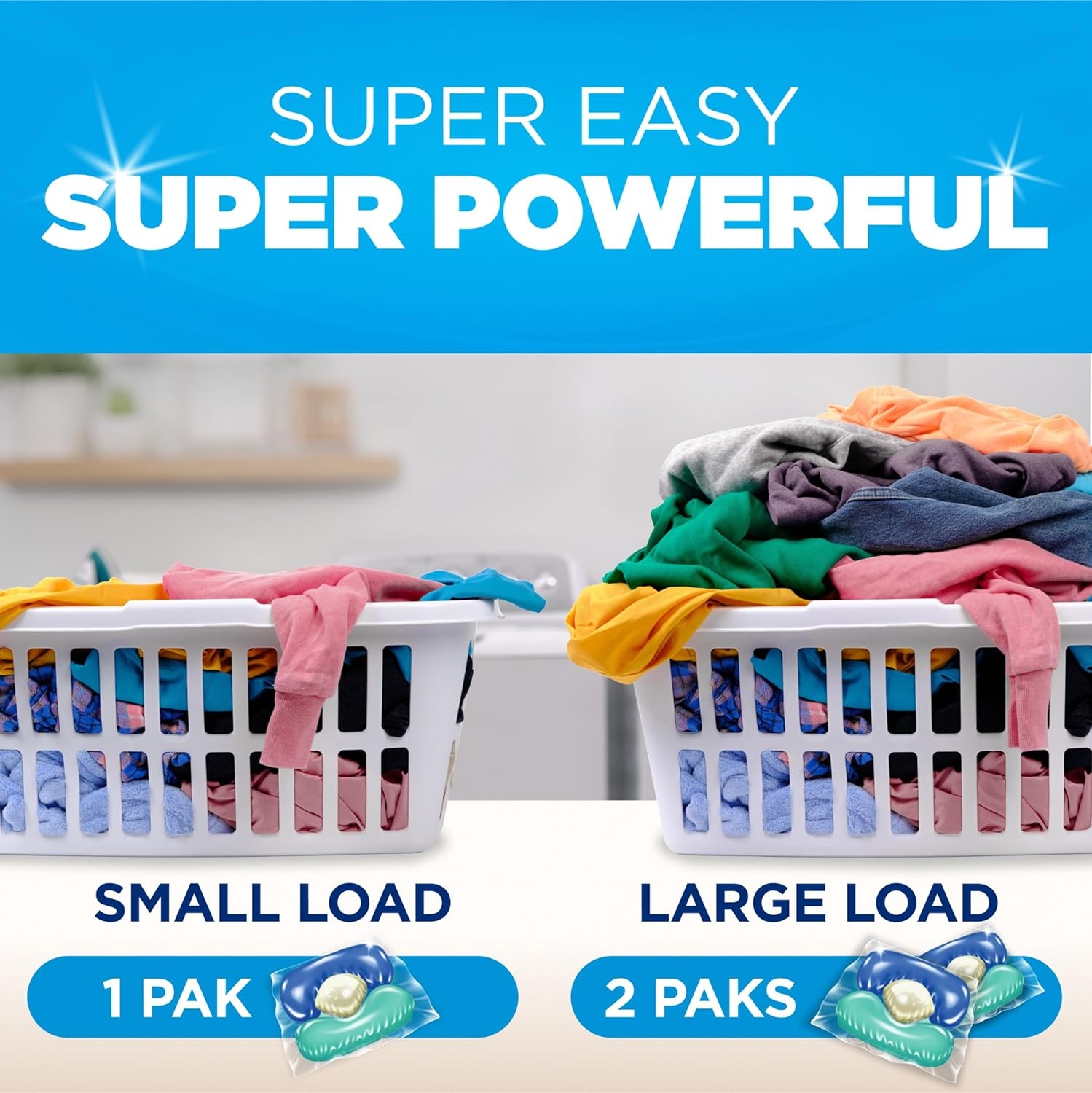 image:imageArm amp Hammer Clean Burst 5in1 Laundry Detergent Power Paks High Efficieny HE 42 CountClean Burst
