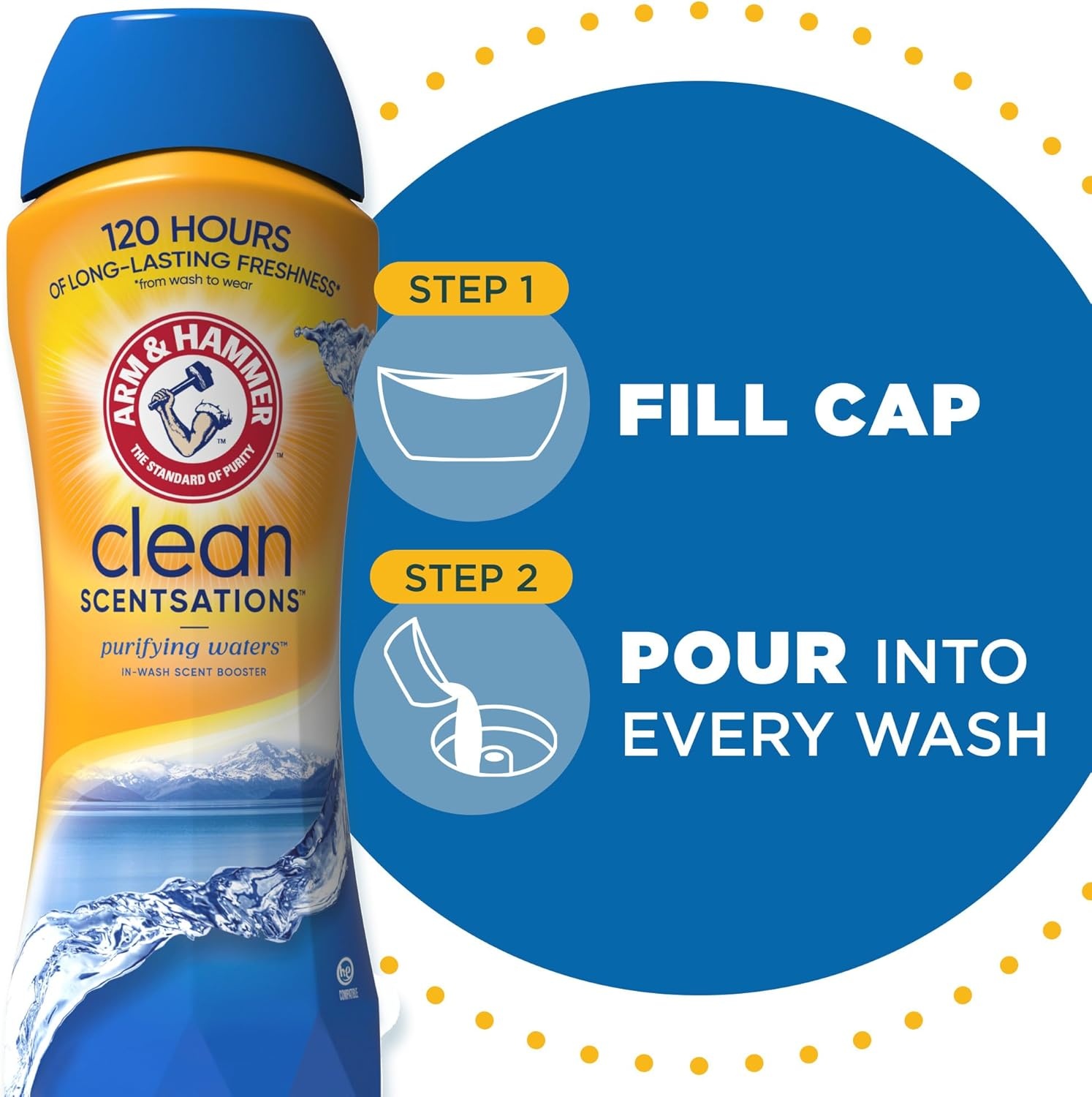 image:imageArm amp Hammer InWash Scent Booster Purifying Waters 24 oz Pack of 424 Ounce Pack of 4