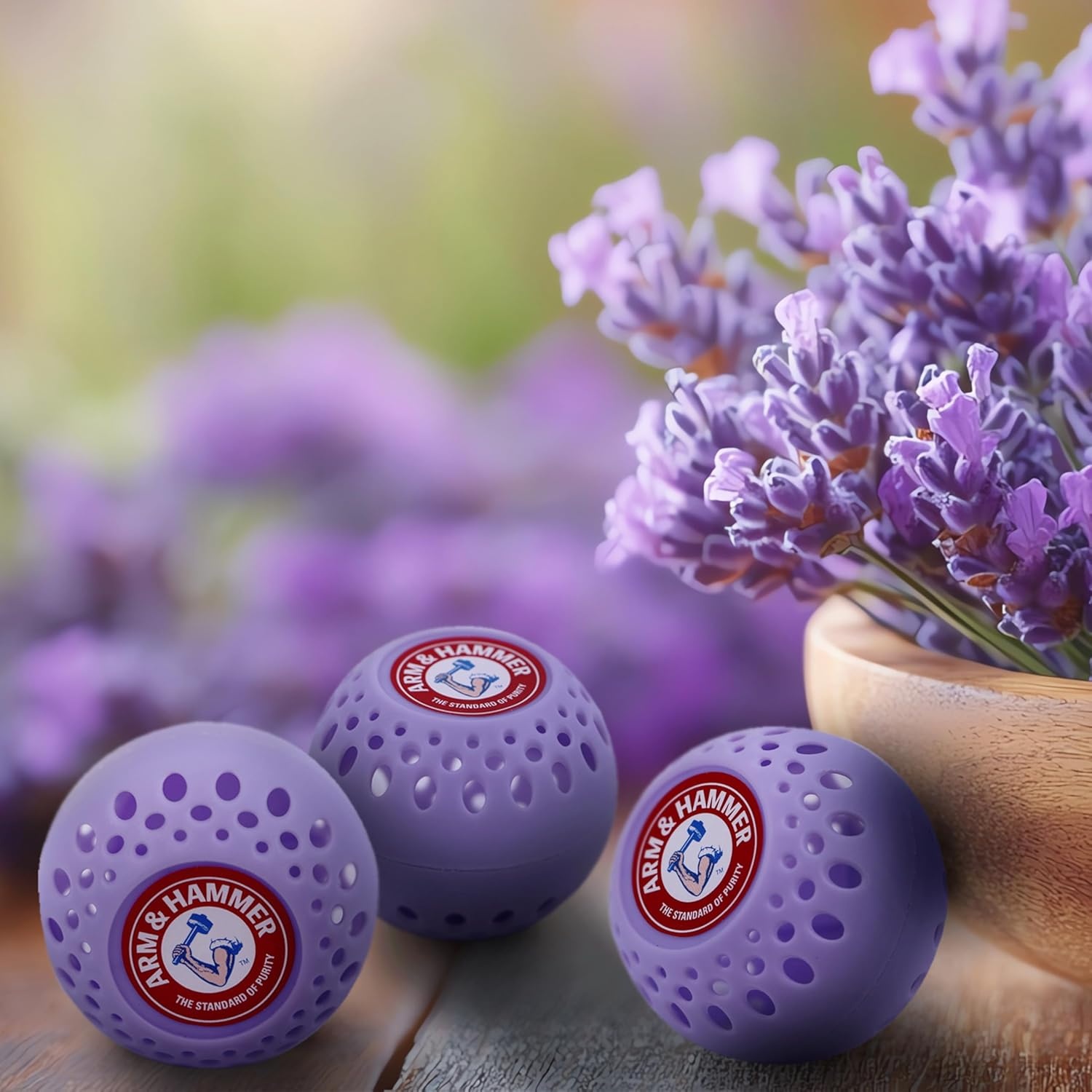 image:imageArm amp Hammer OdorBusterz Odor Eliminator Balls Lavender 3 Count Baking Soda Odor Control for Closets Drawers Hampers amp Small SpacesCalming Lavender