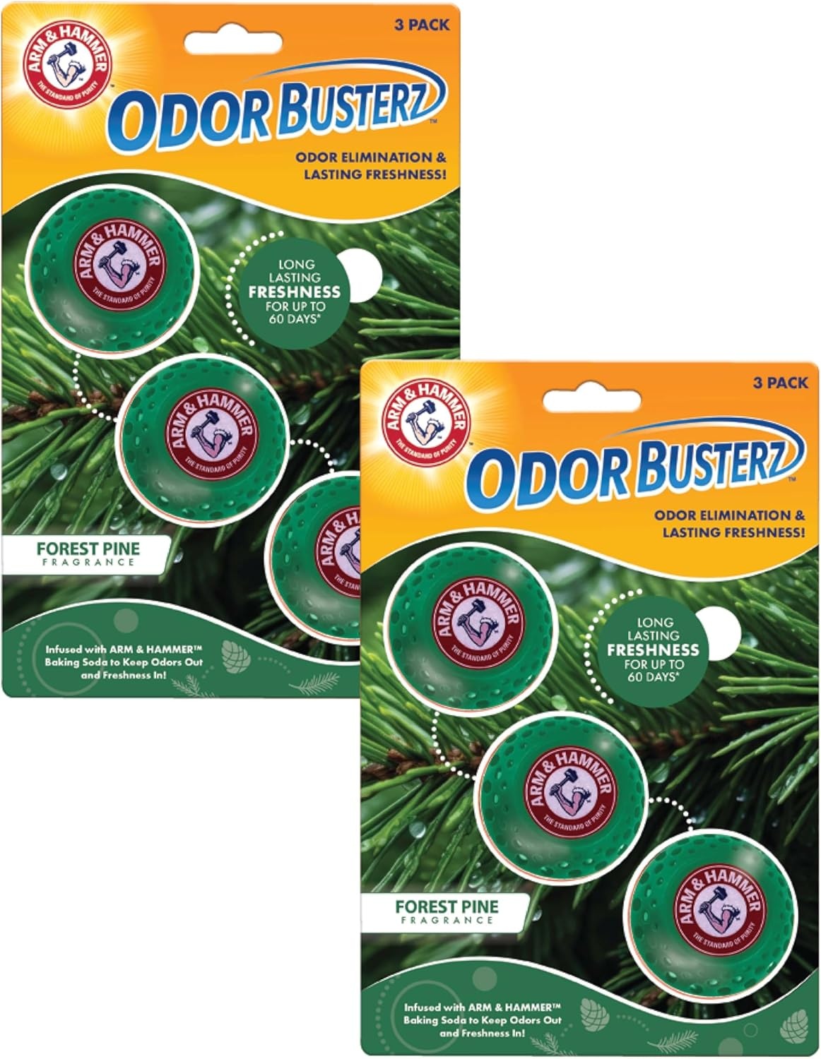 image:imageArm amp Hammer OdorBusterz Odor Eliminator Balls Lavender 3 Count Baking Soda Odor Control for Closets Drawers Hampers amp Small SpacesForest Pine