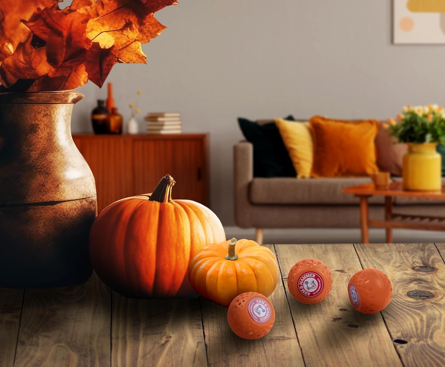 image:imageArm amp Hammer OdorBusterz Odor Eliminator Balls Lavender 3 Count Baking Soda Odor Control for Closets Drawers Hampers amp Small SpacesPumpkin Cream