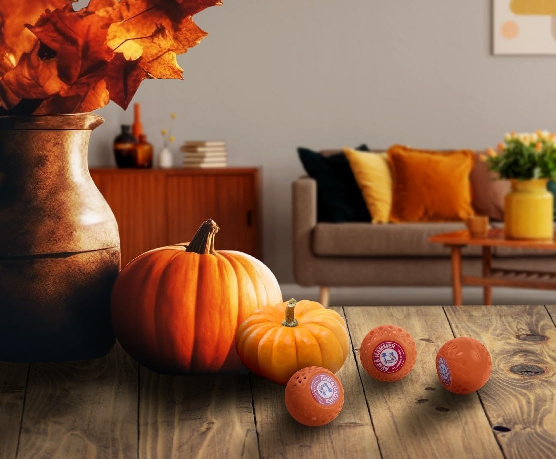 image:imageArm amp Hammer OdorBusterz Odor Eliminator Balls Lavender 3 Count Baking Soda Odor Control for Closets Drawers Hampers amp Small SpacesPumpkin Cream