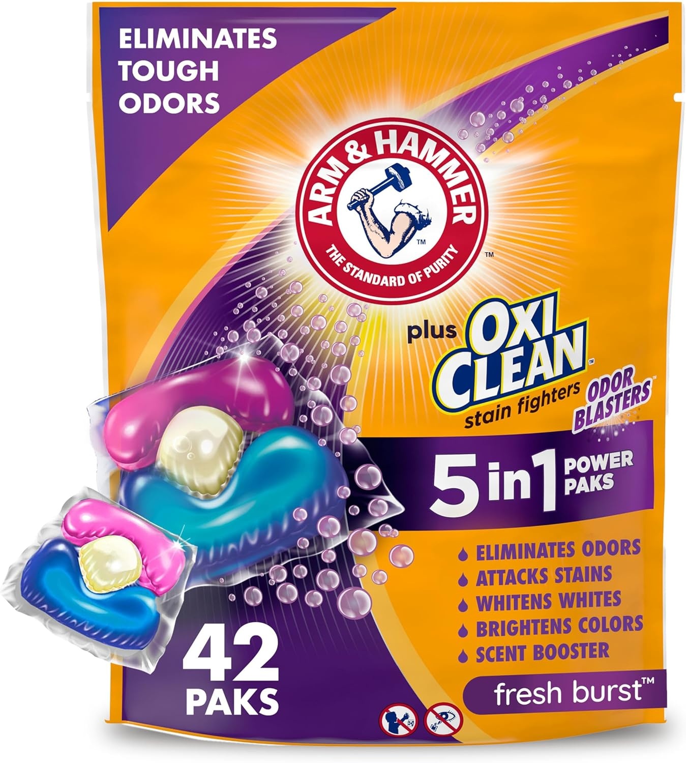 image:imageArm amp Hammer Plus Odor Blasters 5in1 42ct 4x42ct 168 CountFresh Burst