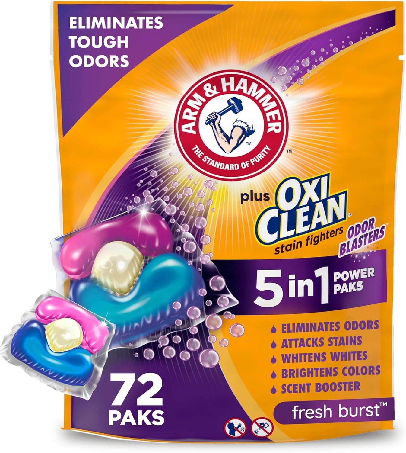 image:imageArm amp Hammer Plus Odor Blasters 5in1 42ct 4x42ct 168 CountFresh Burst