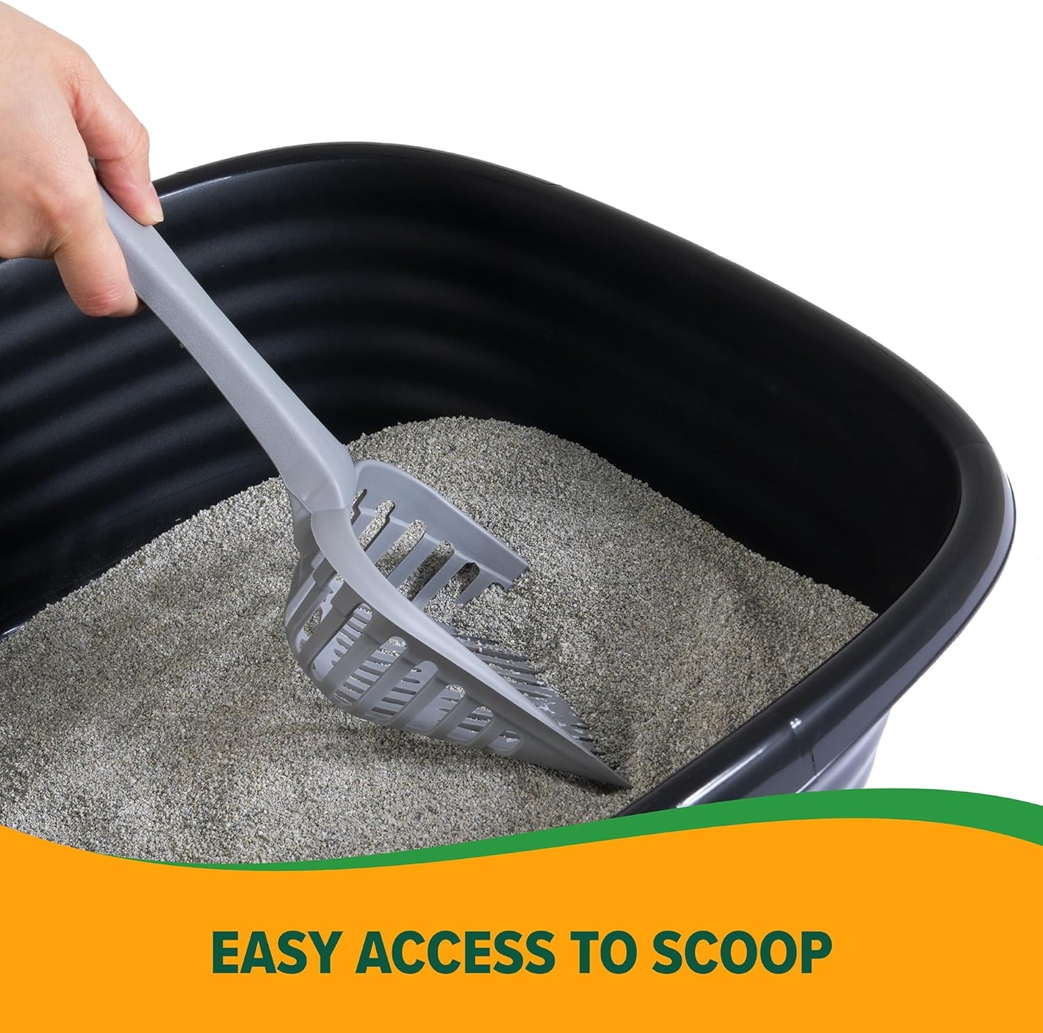 image:imageArm amp Hammer Simply Recycled Plastic Cat Litter Pan Made in USA Easy to Clean Large Durable Litter Box BlackRecycled