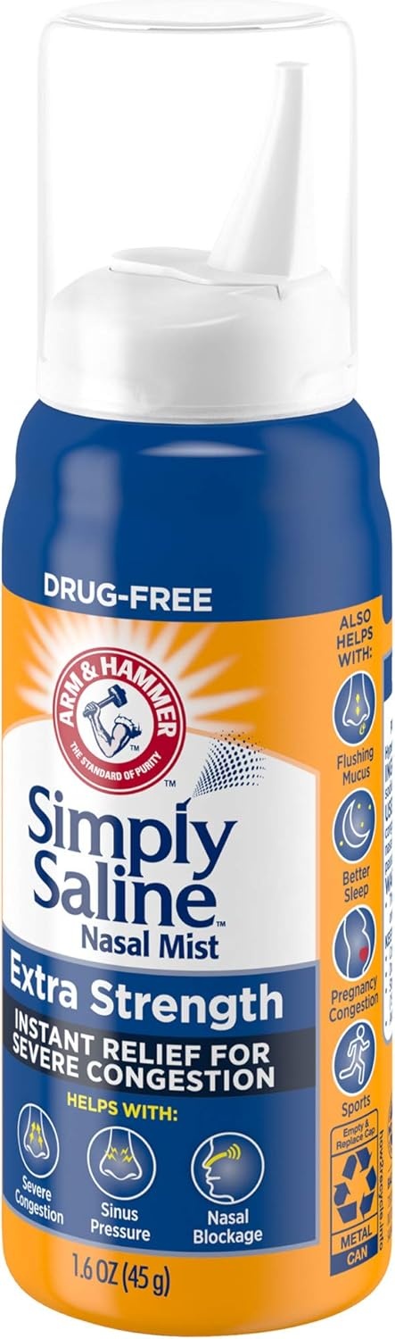 image:imageArm amp Hammer Simply Saline Nasal Mist Extra Strength Severe Congestion 16 Ounce