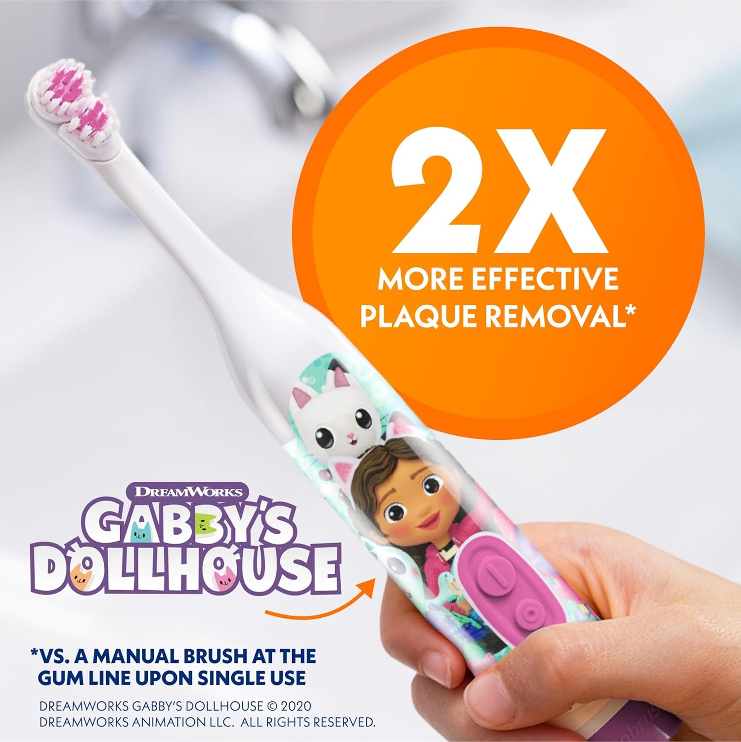 image:imageGabbys Dollhouse Kids Spinbrush Electric Battery Toothbrush Soft BristlesToothbrush