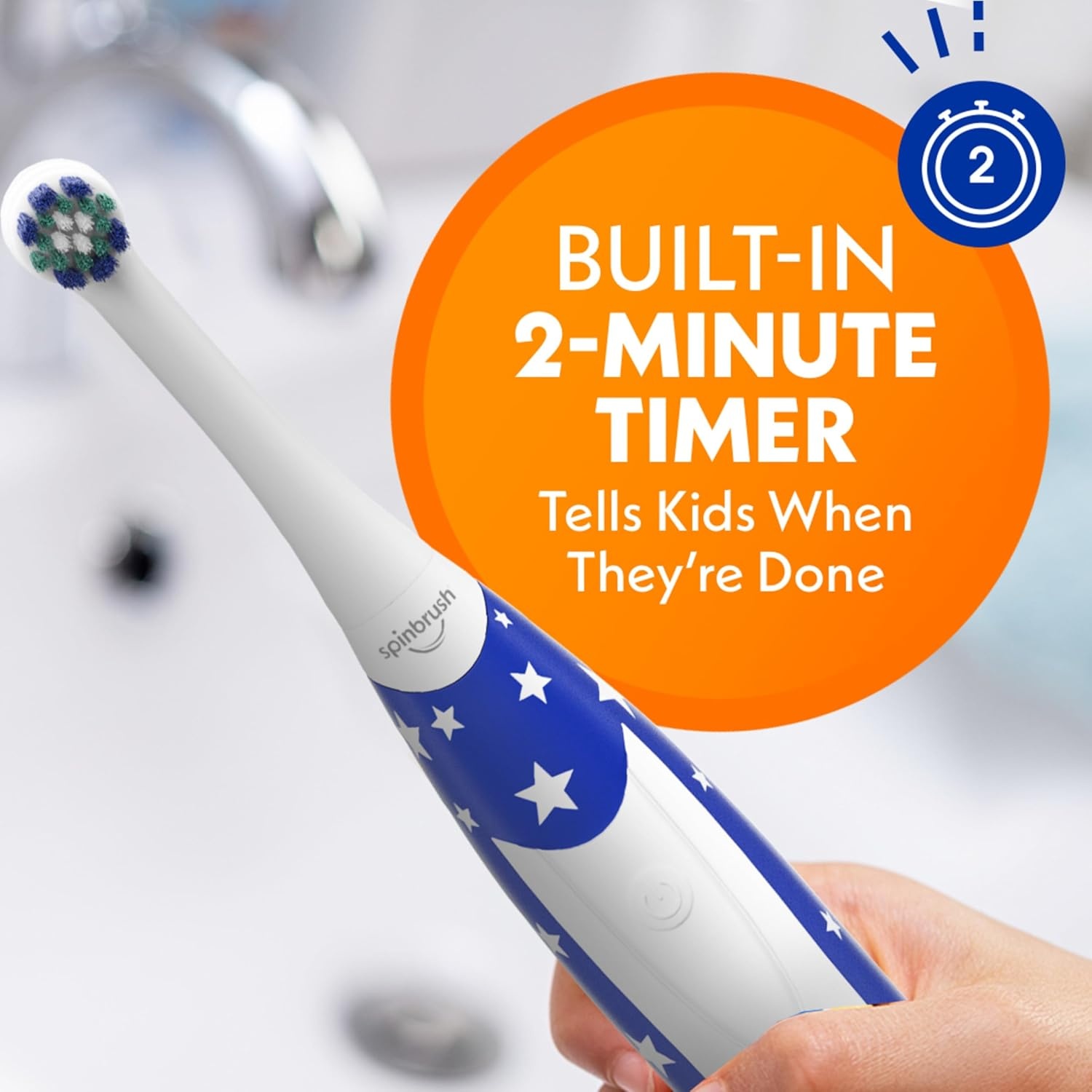 image:imageSpinbrush Kids Electric Toothbrush Shimmery Sparkle BatteryPoweredGlow in the Dark