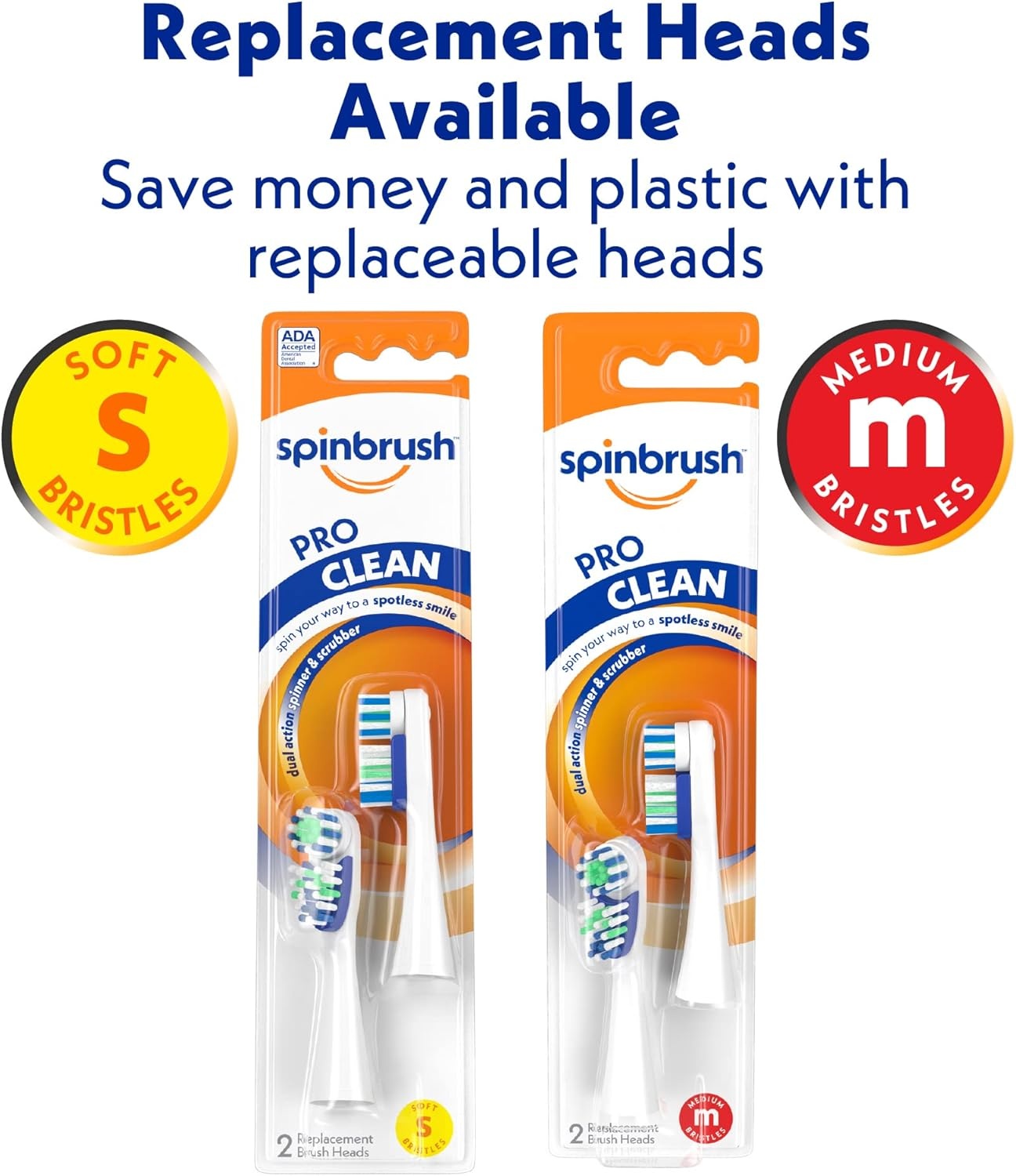 image:imageSpinbrush PRO CLEAN Battery Powered Toothbrush Soft Bristles 1 Count Gold or Blue Color May Vary1 Count Pack of 1