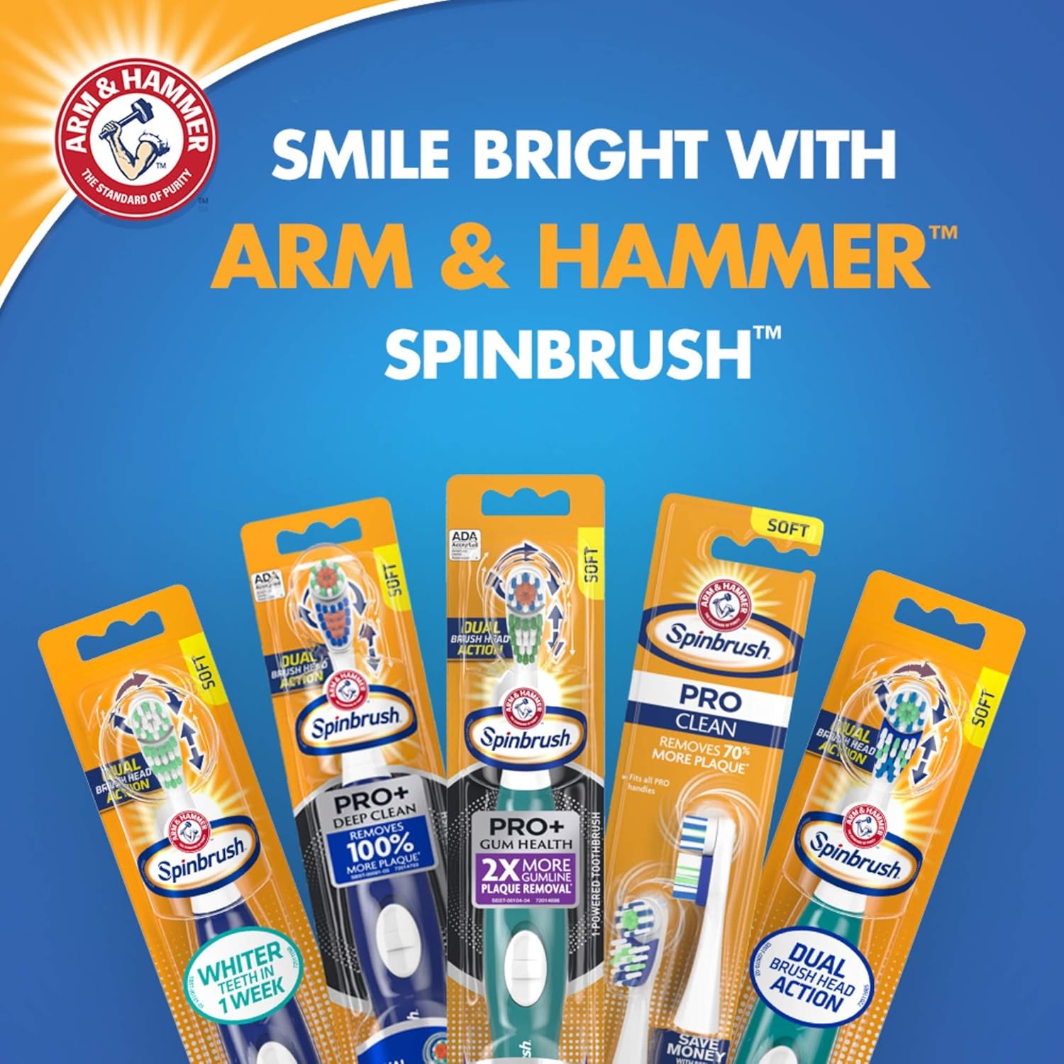 image:imageSpinbrush Pro Deep Clean Battery Toothbrush for Adults Soft Bristles Batteries Included1 Count Pack of 1