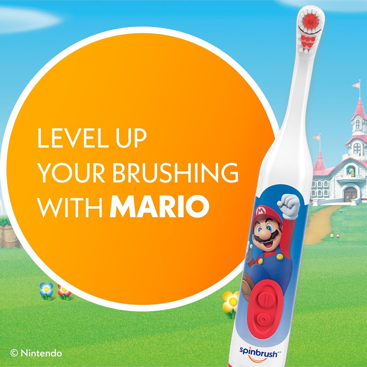 image:imageSpinbrush Super Mario Kids Electric Battery Toothbrush Soft 1 ct Character May Vary