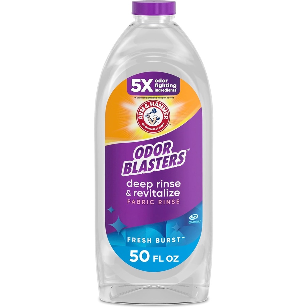 image:imageARM amp HAMMER Odor Blasters Deep Rinse and Revitalize Fabric Rinse Laundry Additive Eliminates Sweat and Musty Odors Fresh Burst Scent 50 fl oz