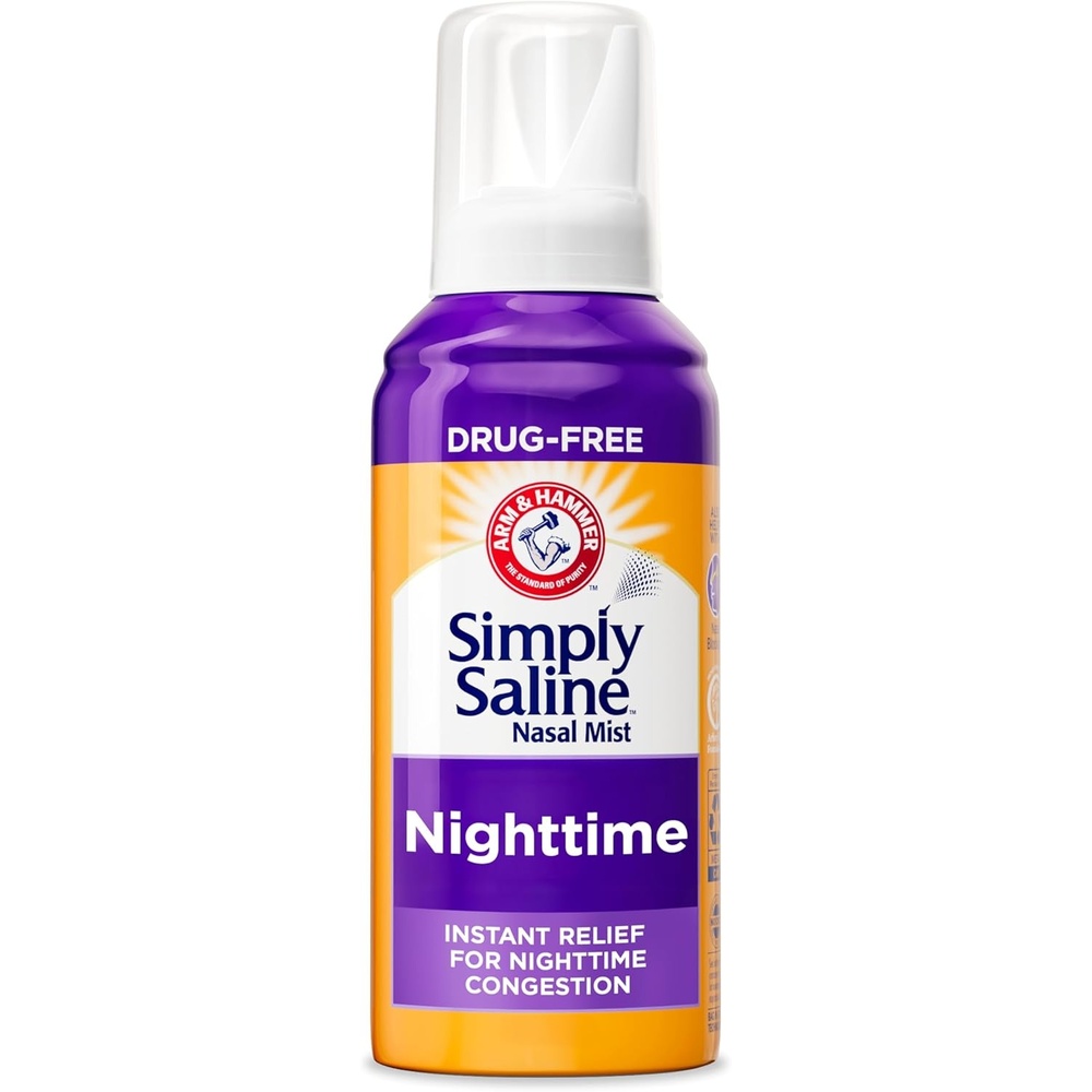 image:imageARM amp HAMMER Simply Saline Nighttime Nasal Mist 46oz Instant Relief for SEVERE Congestion One 46oz BottleNasal Mist