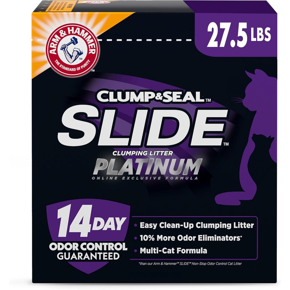 image:imageARM amp Hammer Cloud Control Platinum Cat Litter MultiCat Clumping Litter Hypoallergenic and DustFree 14Day Odor Control 275 lbsSLIDE Platinum Clumping Litter