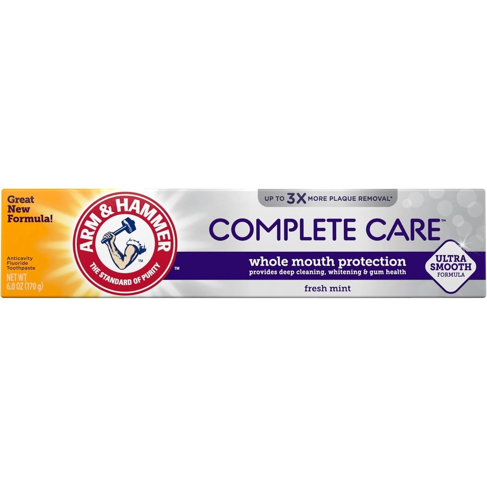image:imageARM amp Hammer Complete Care Toothpaste Teeth Whitening Toothpaste with Baking Soda Fluoride Whole Mouth Protection Fresh Mint Flavor 60 oz Pack of 4Mint