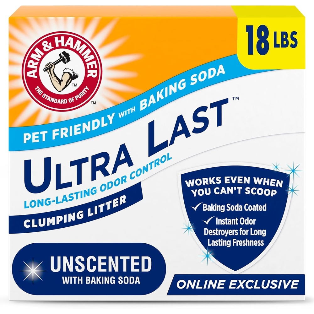 image:imageARM amp Hammer Ultra Last Clumping Cat Litter Unscented MultiCat 18 Lbs Pet Friendly with Baking Soda Odor Control Litter18 lbs Pack of 1