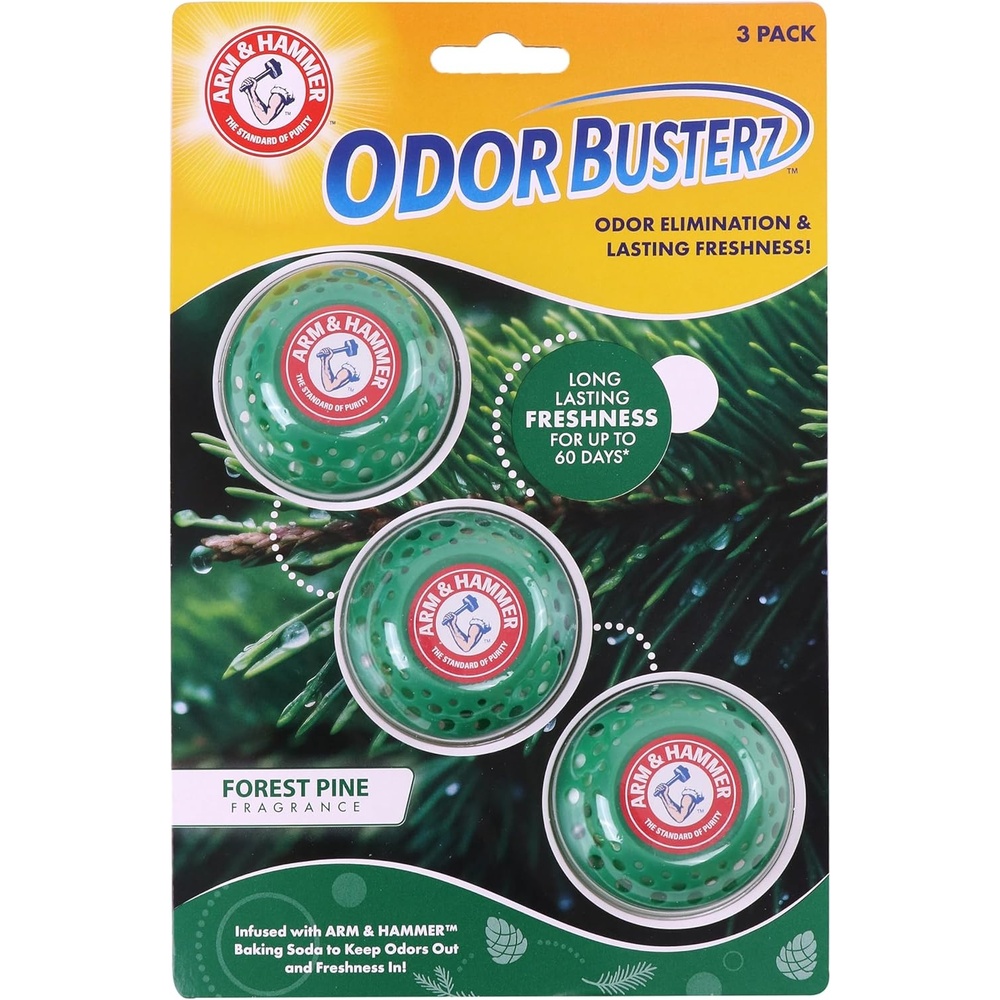 image:imageArm amp Hammer OdorBusterz Odor Eliminator Balls Lavender 3 Count Baking Soda Odor Control for Closets Drawers Hampers amp Small SpacesForest Pine