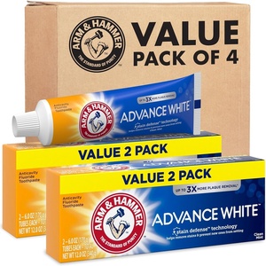 ARM & HAMMER Advance White Toothpaste, Teeth Whitening Baking Soda Toothpaste with Stain Defense Technology and Fluoride, Clean Mint Flavor, 6.0 Oz (4 Pack)(6 Ounce (Pack of 4))