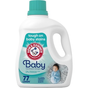 ARM & HAMMER Baby, 77 Loads Hypoallergenic Liquid Laundry Detergent, 100.5 fl oz(Cuddly Clean)