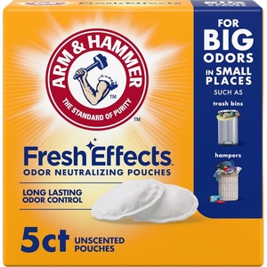 ARM & HAMMER Fresh Effects Odor Neutralizing Baking Soda Pouches, Long-Lasting Fragrance-Free Odor Absorber for Shoes, Cars, Home & Small Spaces, 5 Count