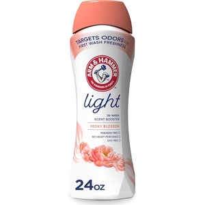 ARM & HAMMER Light In-Wash Scent Booster, No Heavy Perfumes, No Dyes, No Parabens, Peony Blossom Scent, 24 Oz(24 Ounce (Pack of 1))