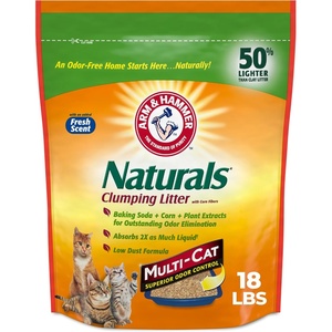 ARM & HAMMER Naturals Clumping Cat , Litter Odor Control, Multi Cat Litter, 18 lb. Bag(18 Lbs)
