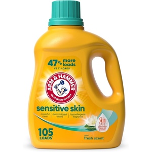 ARM & HAMMER Sensitive Skin Liquid Laundry Detergent, Fresh Scent, 105 fl oz, 105 Loads(Fresh Scent)