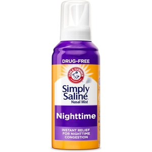 ARM & HAMMER Simply Saline Nighttime Nasal Mist 4.6oz- Instant Relief for SEVERE Congestion- One 4.6oz Bottle(Nasal Mist)
