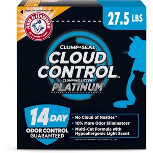 ARM & Hammer Cloud Control Platinum Cat Litter, Multi-Cat Clumping Litter, Hypoallergenic and Dust-Free, 14-Day Odor Control, 27.5 lbs(Cloud Control Platinum Clumping Litter)
