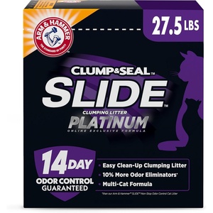 ARM & Hammer Cloud Control Platinum Cat Litter, Multi-Cat Clumping Litter, Hypoallergenic and Dust-Free, 14-Day Odor Control, 27.5 lbs(SLIDE Platinum Clumping Litter)