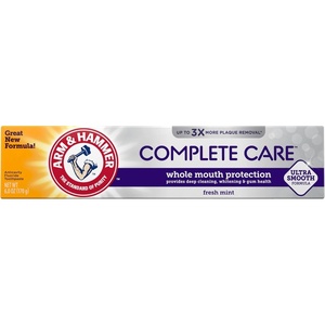 ARM & Hammer Complete Care Toothpaste, Teeth Whitening Toothpaste with Baking Soda, Fluoride, Whole Mouth Protection, Fresh Mint Flavor, 6.0 oz (Pack of 4)(Mint)
