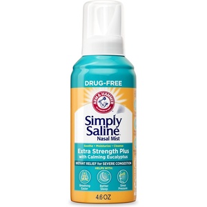 ARM & Hammer Simply Saline Extra Strength Plus Eucalyptus Nasal Mist for Severe Congestion, Saline Nasal Spray, 4.6 oz