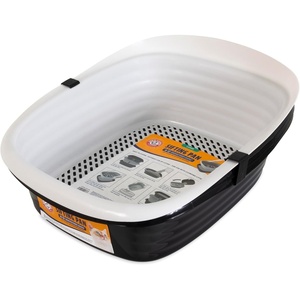 Arm & Hammer Simply Recycled Plastic Cat Litter Pan, Made in USA, Easy to Clean, Large Durable Litter Box, Black(Sifting)
