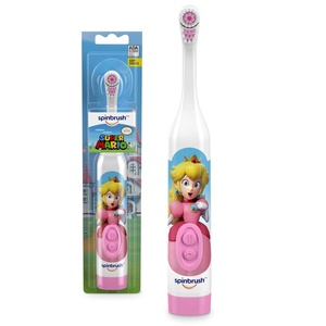 Princess Peach Kid’s Spinbrush Electric Battery Toothbrush, Soft Bristles(Multi)