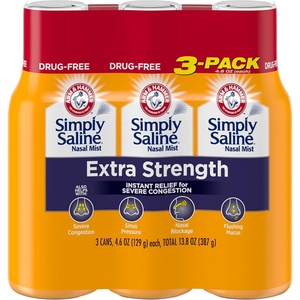 Simply Saline Extra Strength for Severe Congestion Relief Nasal Mist: 4.6oz 3-Pack(4.6 Ounce (Pack of 3))