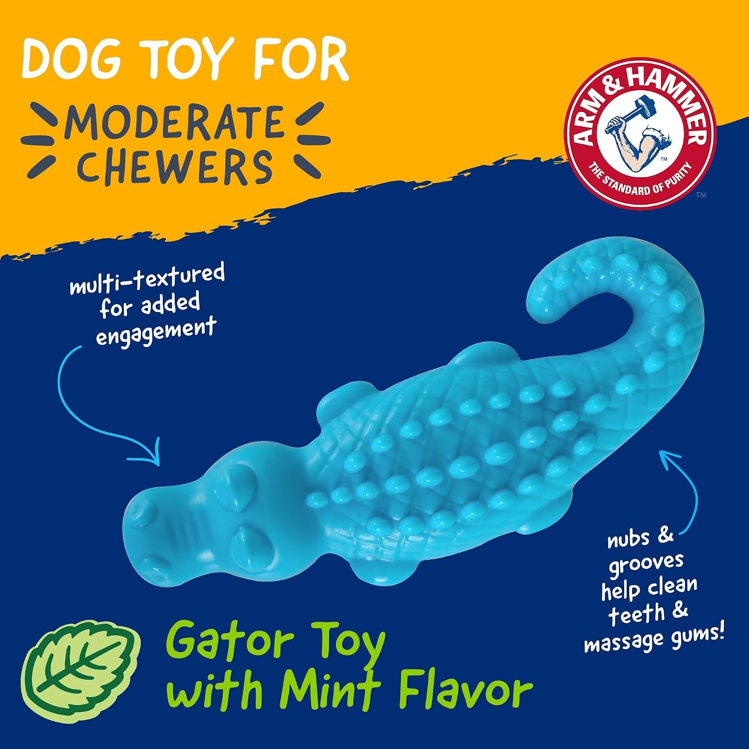 image:imageArm amp Hammer Nubbies TBone Dental Chew Toy Peanut Butter Flavor Textured Toy Helps Clean Teeth Supports Oral Care for Dogs Up to 35 Lbs 24 Pack NonEdible Supervised Daily Chewing at HomeBlue Gator
