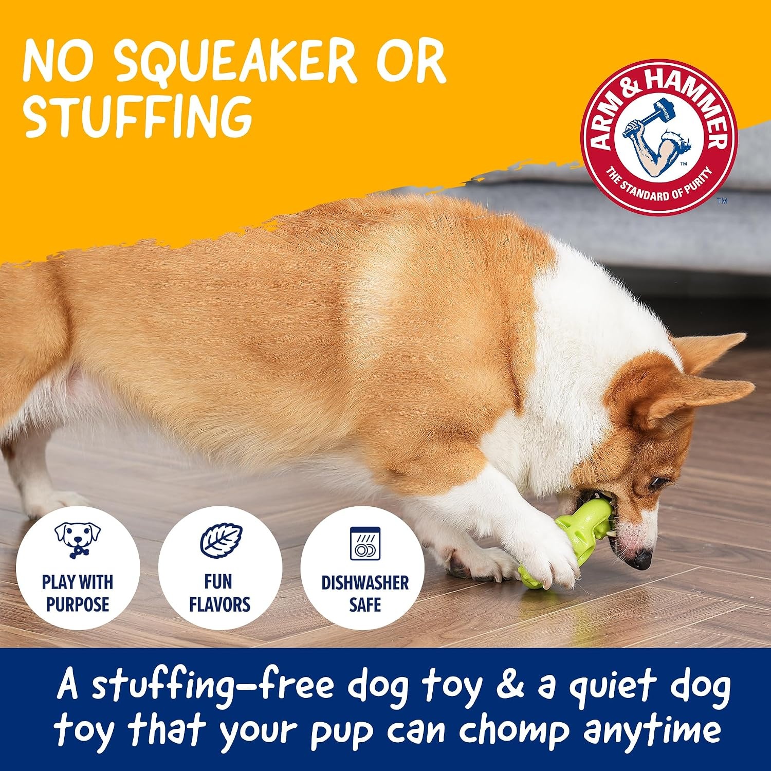 image:imageArm amp Hammer Nubbies TBone Dental Chew Toy Peanut Butter Flavor Textured Toy Helps Clean Teeth Supports Oral Care for Dogs Up to 35 Lbs 24 Pack NonEdible Supervised Daily Chewing at HomeGreen Wave