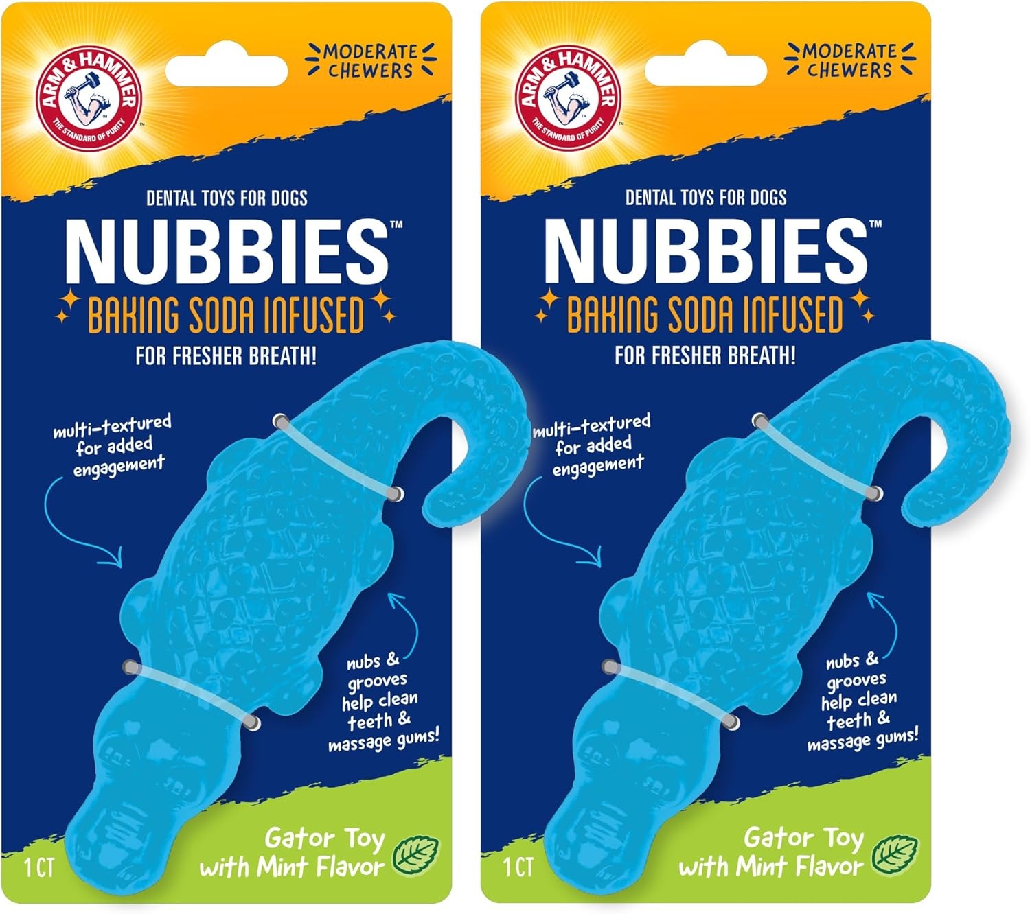 image:imageArm amp Hammer Nubbies TBone Dental Chew Toy Peanut Butter Flavor Textured Toy Helps Clean Teeth Supports Oral Care for Dogs Up to 35 Lbs 24 Pack NonEdible Supervised Daily Chewing at HomeBlue Gator
